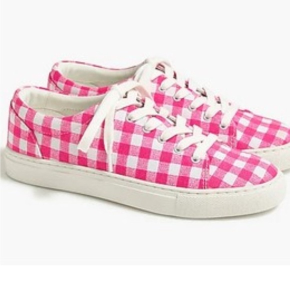 J. Crew Factory Canvas Gingham Road Trip Sneaker - Picture 1 of 7